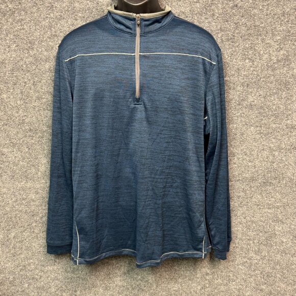 Pebble Beach Mens XL Blue Quarter-Zip Pullover Dry-Luxe Performance Long Sleeve - Picture 1 of 9